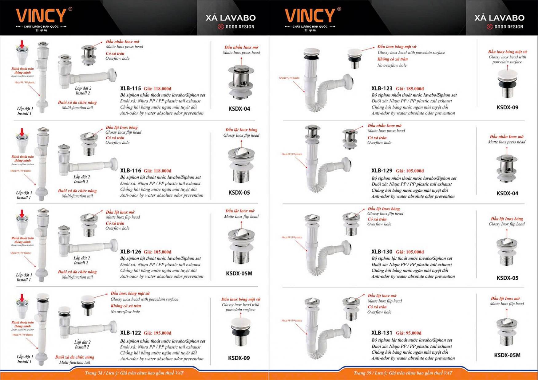 Thiết bị vệ sinh VINCY Catalogue và Bảng giá mới nhất 2025 /Page 20